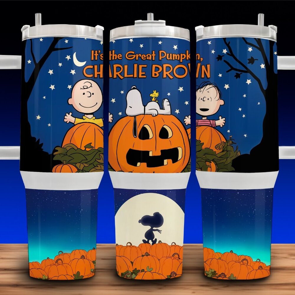 40oz Snoopy - Great  Pumpkin - Halloween Cup Mug Tumbler